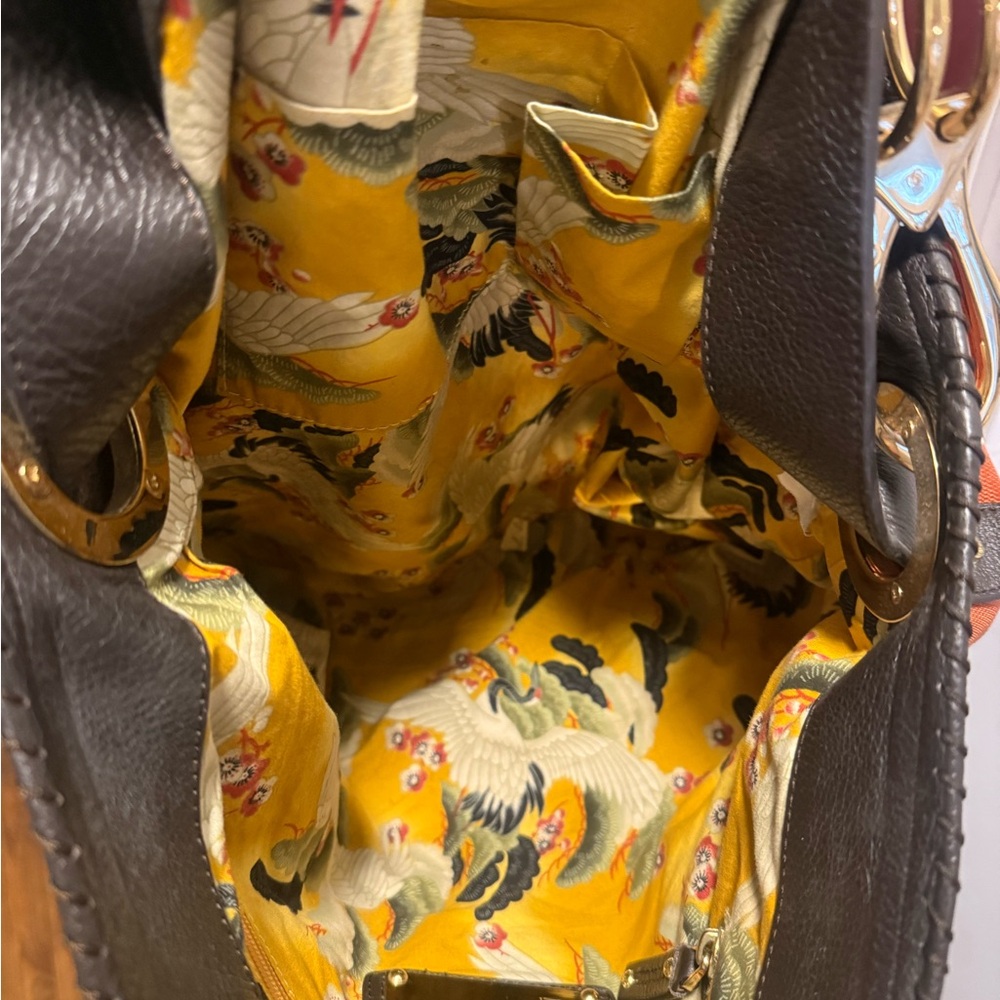 Jean Pierre Klifa (JPK) Paris 75 orange nylon hobo bucket bag with gold hardware - Picture 6 of 7